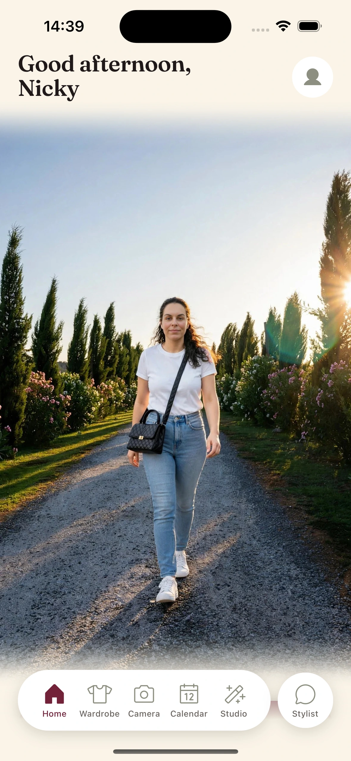 A morning daily fit recommendation in the Clottr app