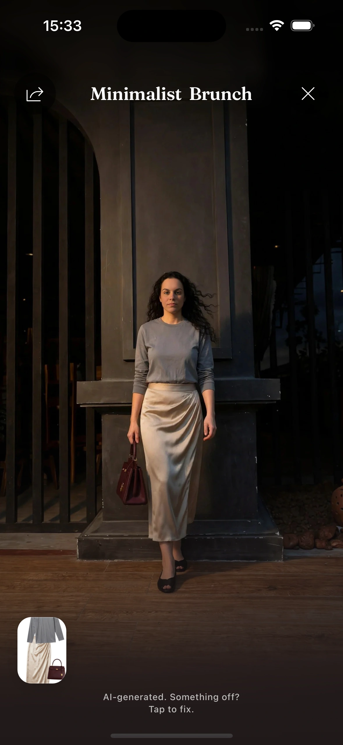 Ein nachgebautes Outfit aus dem eigenen Kleiderschrank auf dem Clottr-Canvas